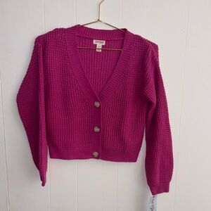 Cat & Jack Pink Chunky Knit Cardigan Sweater